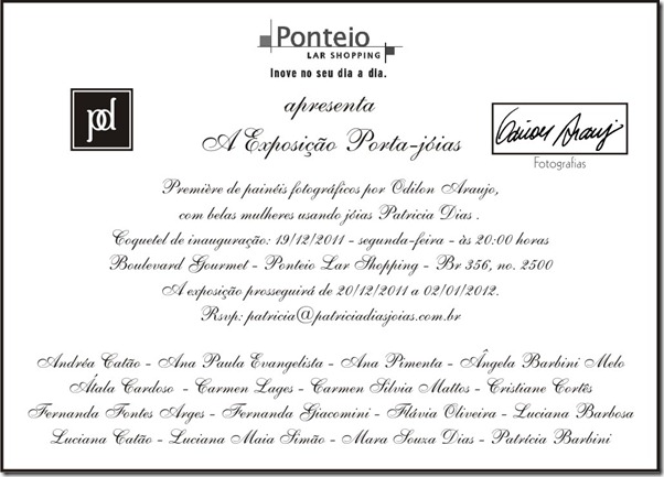 Convite Exposição Porta Joias